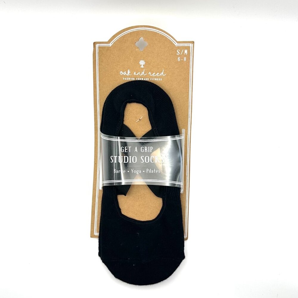 Oak and Reed Get a Grip Studio Socks. Black. S/M (6-8). New